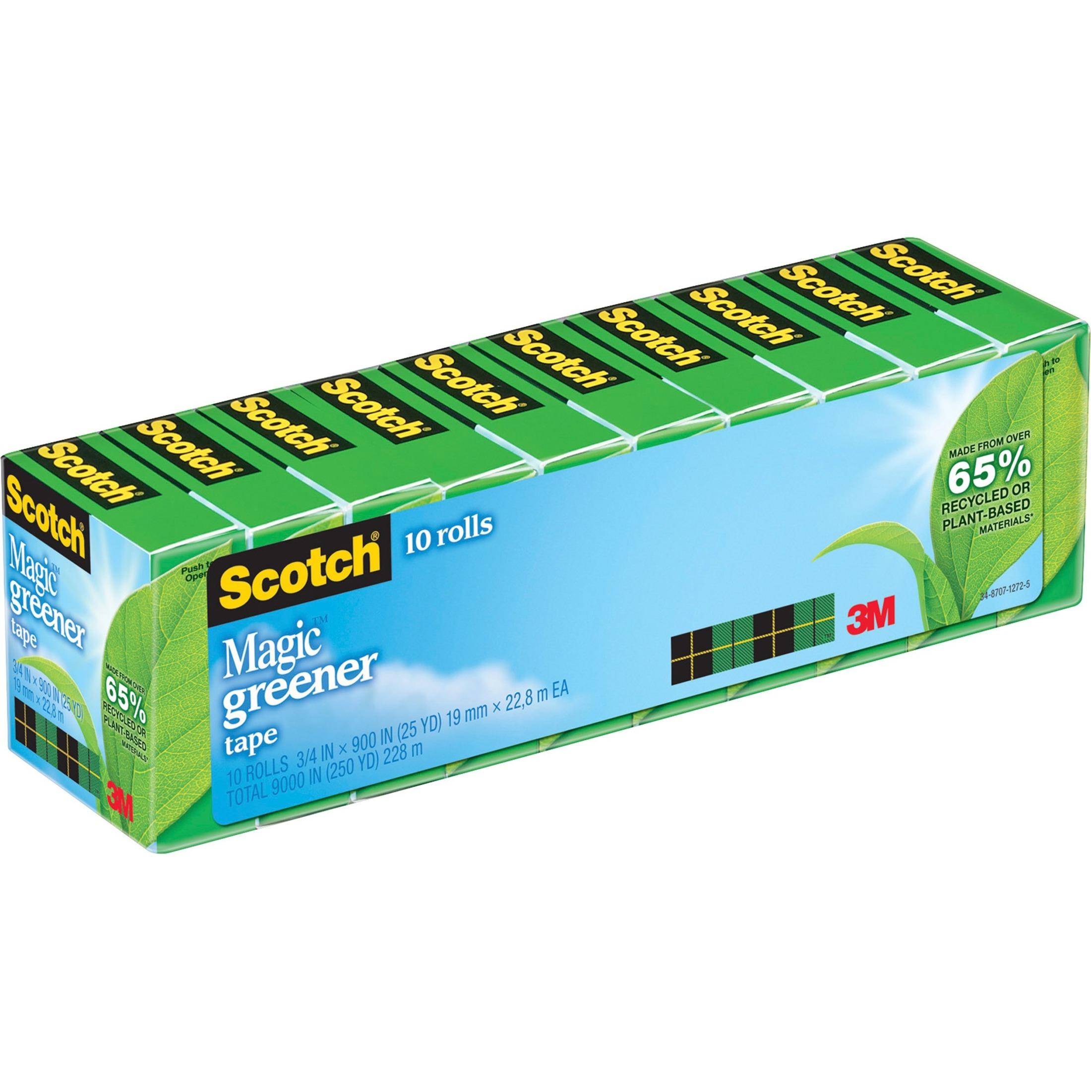 Tape, Eco-Friendly, 1" Core 3/4"x900", 10rolls/PK, Clear