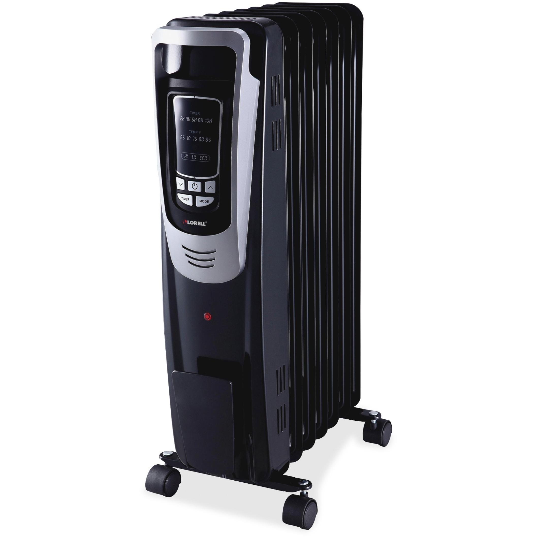 Lorell LED Display Mobile Radiator Heater, Black