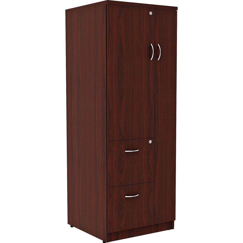 Lorell Essentials Storage Cabinet - 2-Drawer, Mahogany