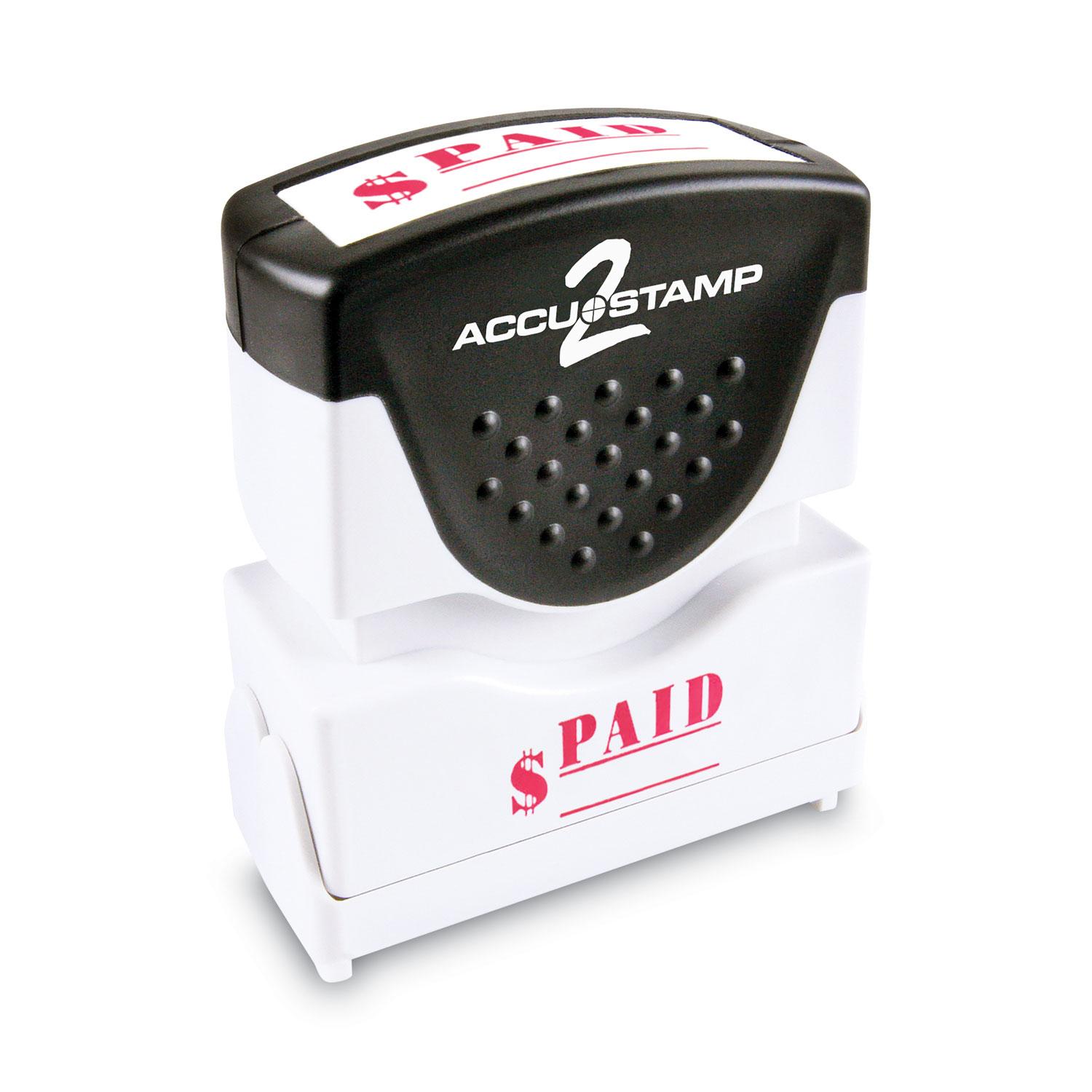 ACCUSTAMP2® Pre-Inked Shutter Stamp, Red, PAID, 1 5/8 x 1/2