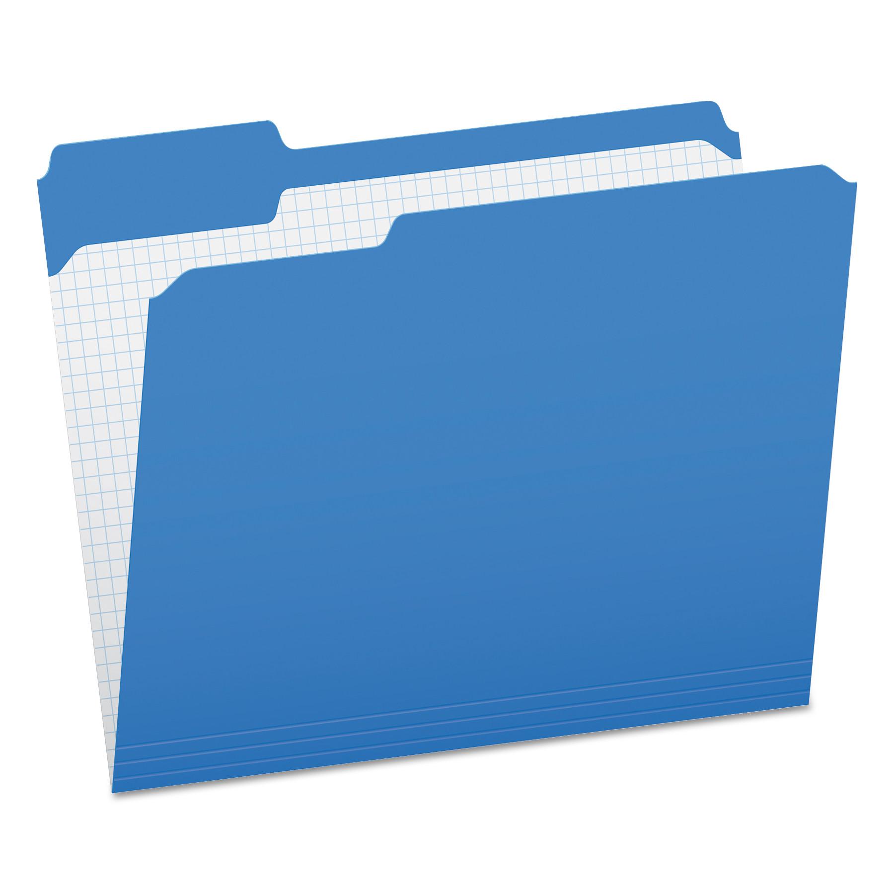 Pendaflex® Reinforced Top Tab File Folders, 1/3 Cut, Letter, Blue, 100/Box