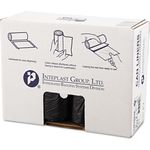 Inteplast Group High-Density Can Liner, 40ix48", 40-45 Gal, X-Heavy, 22 mic, 150/Carton, Black