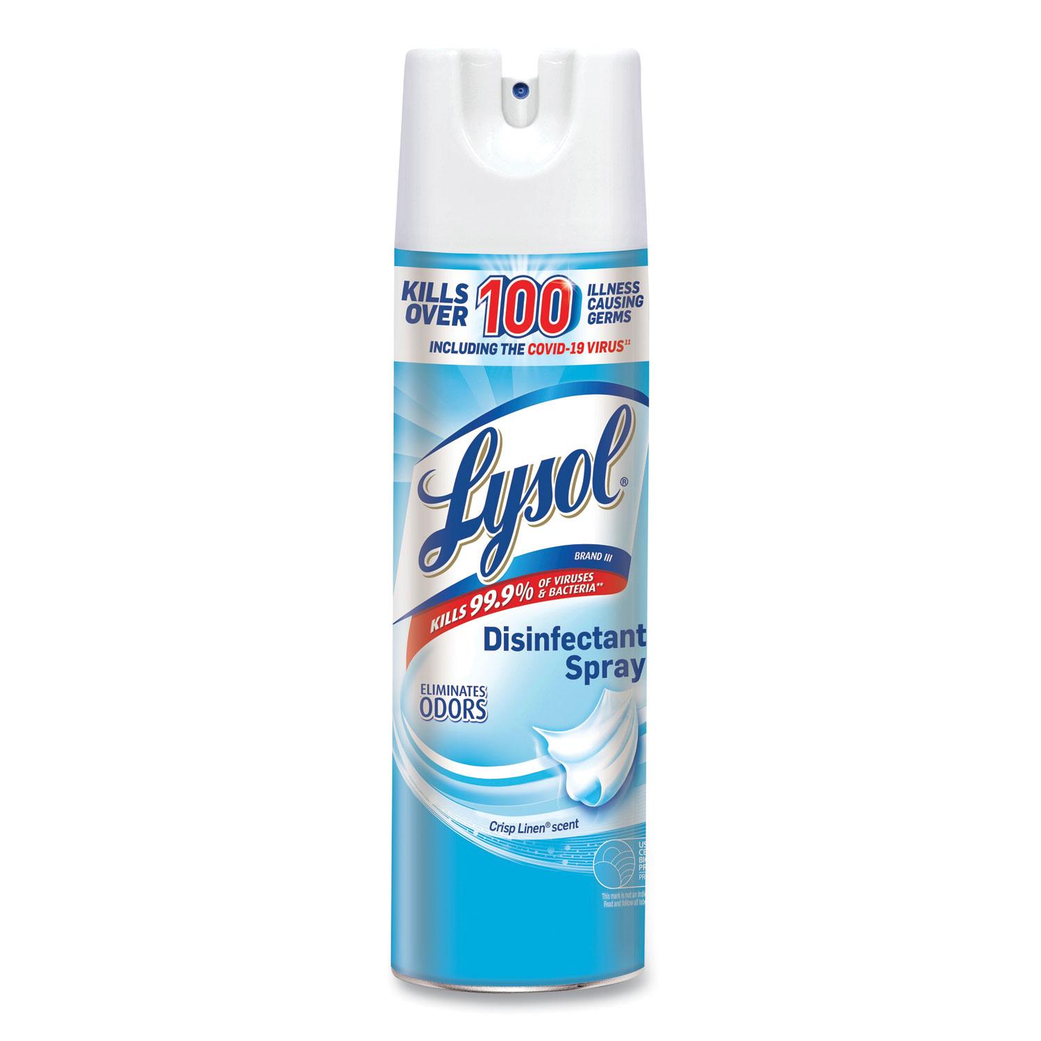 LYSOL® Brand Disinfectant Spray, Crisp Linen, 19oz Aerosol, 12/Carton