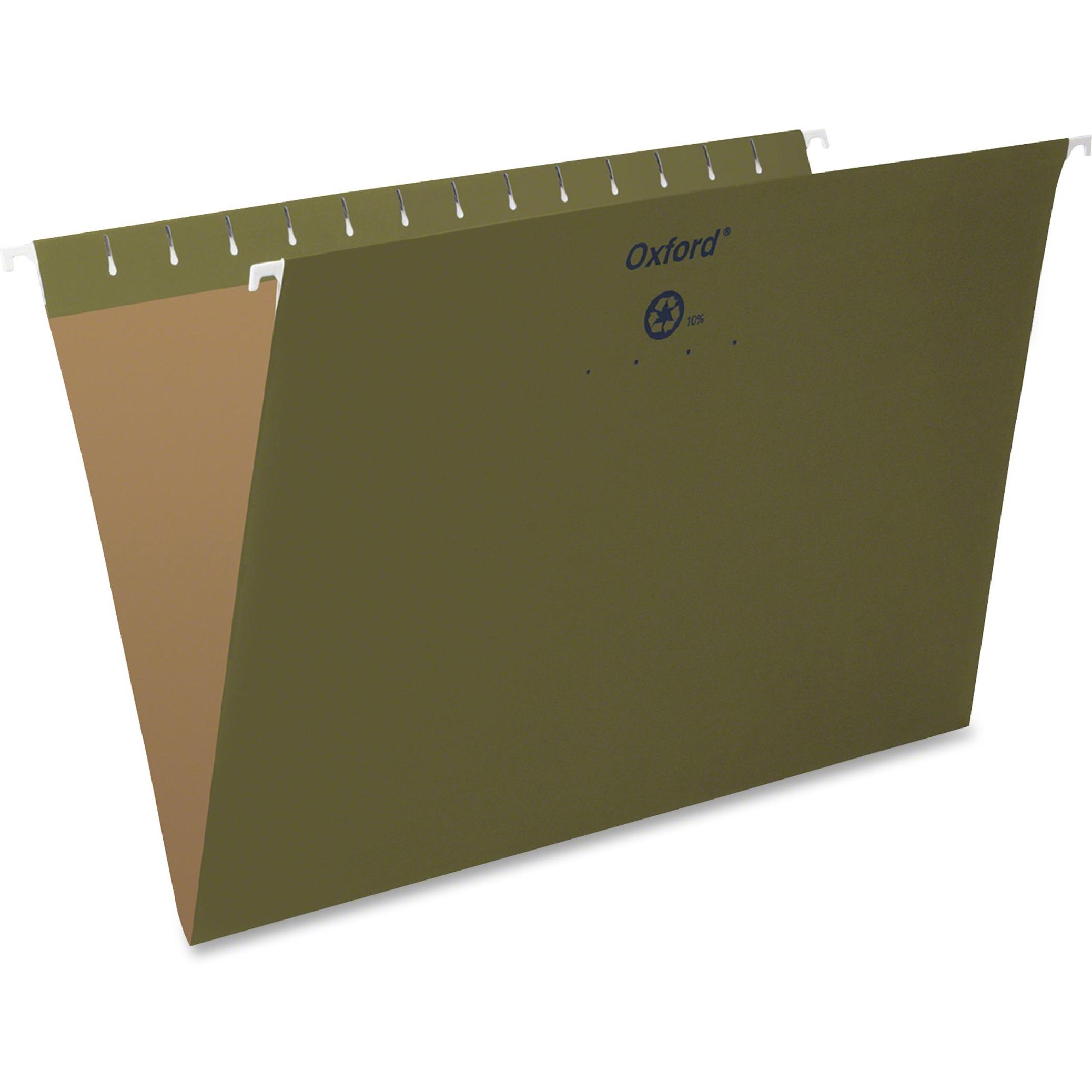 Hanging File Folder, No Tab, Legal, Green