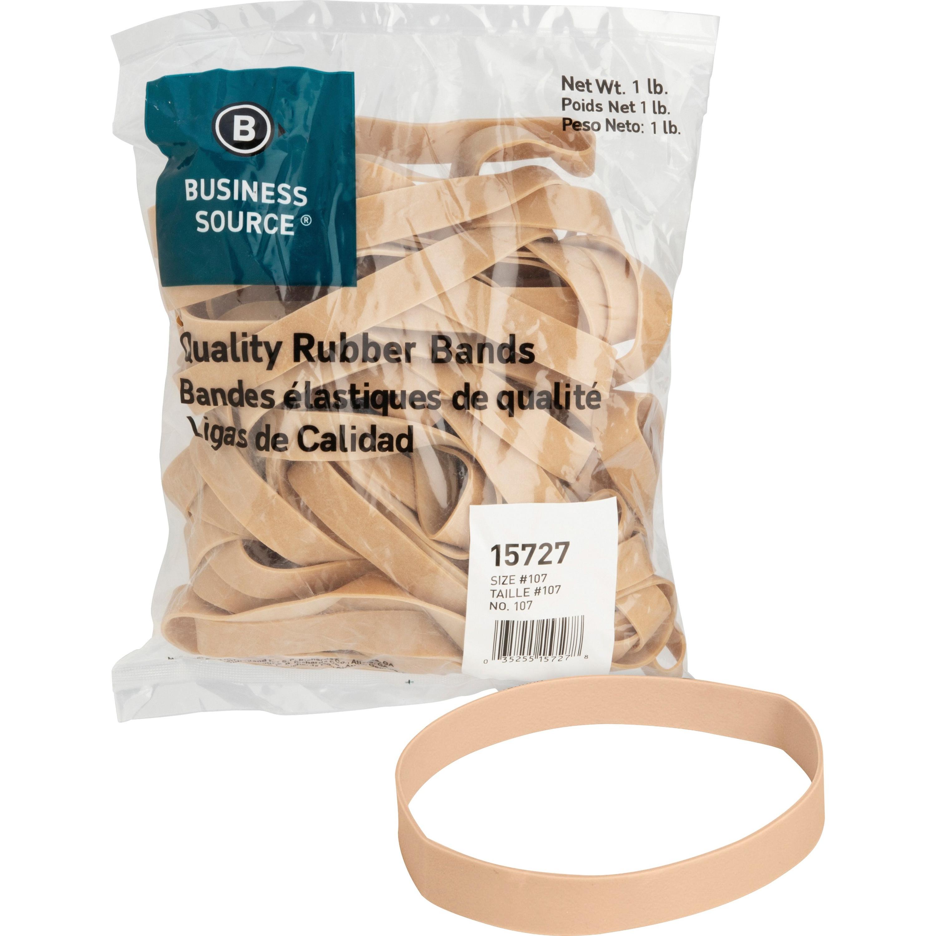 Rubber Bands,Size 107,1 lb./BG,7"x5/8",Natural Crepe
