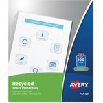 Avery® Top-Load Recycled Polypropylene Sheet Protector, Semi-Clear, 100/Box