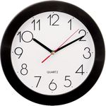 Executive Round Wall Clock with Black Case, 9¾" Dia.