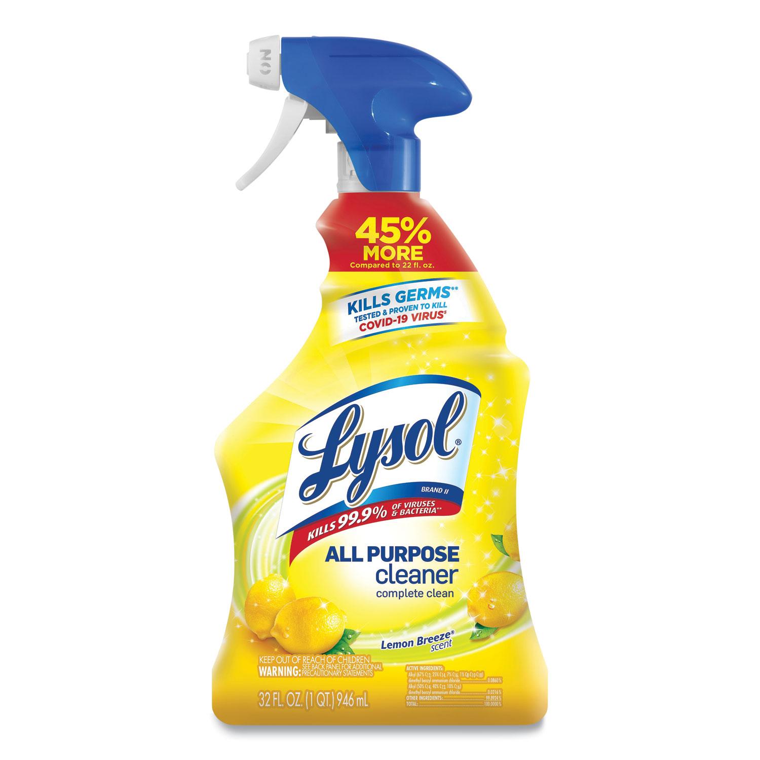 Lysol All-Purpose Cleaner, Lemon Breeze, 32 Oz., 12/Carton (1920075352CT)