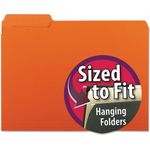 Smead Interior File Folders, 1/3 Cut Top Tab, Letter, Orange, 100/Box