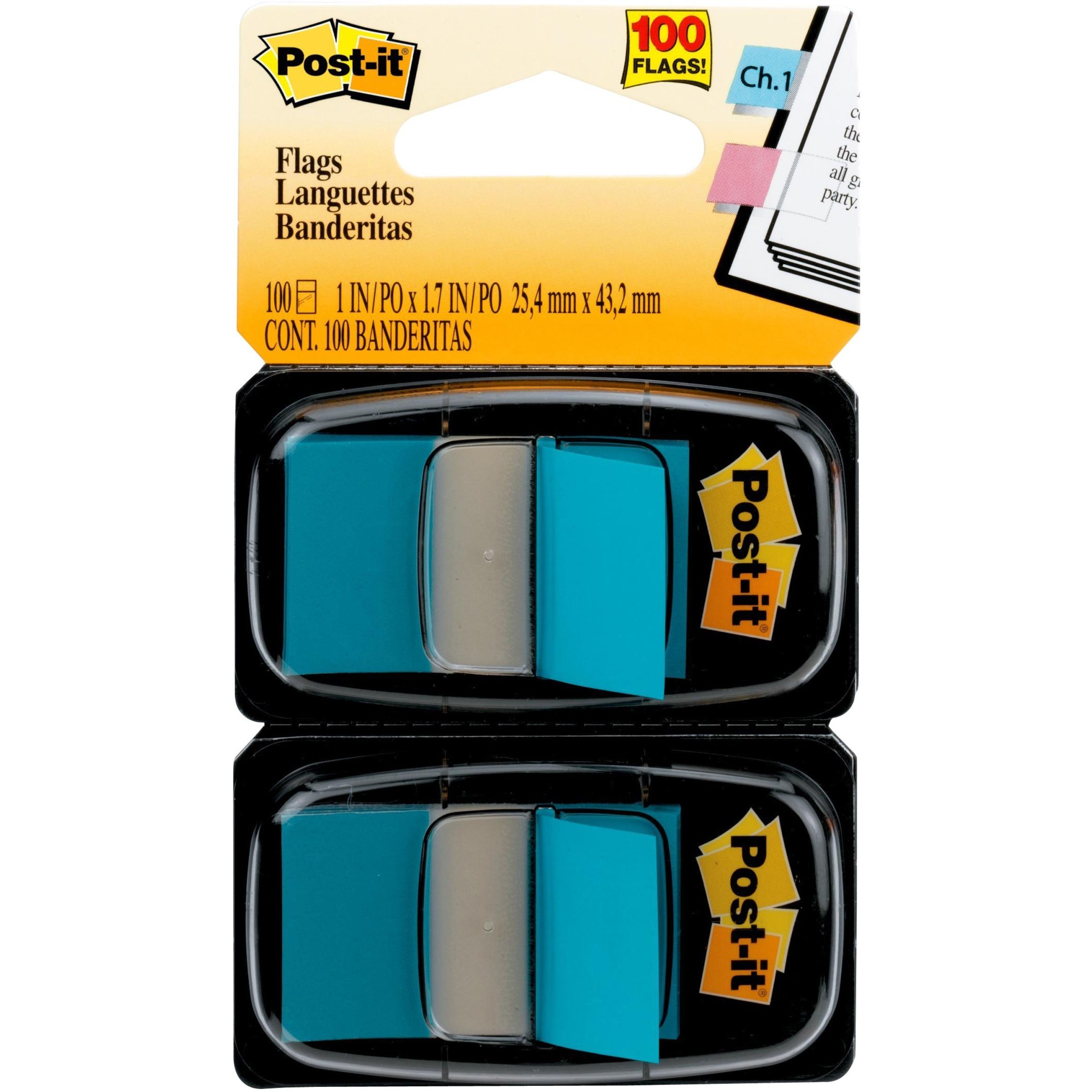 Post-it Flags, 1"x1-3/4", 100/PK, Blue