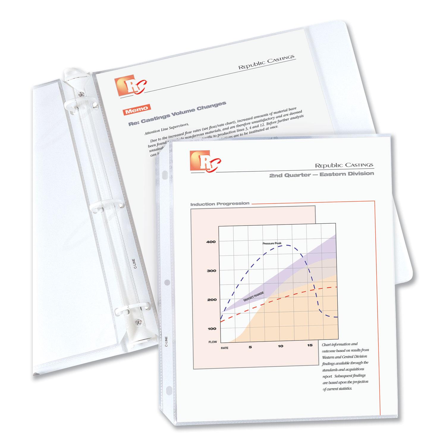 C-Line® Standard Weight Polypropylene Sheet Protector, Clear, 2", 11 x 8 1/2, 100/BX