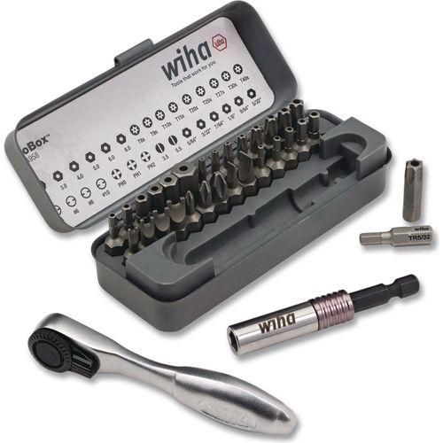 32-Piece GoBox Security Bit Set with Mini Ratchet (3R8Y7) | Direct Supply