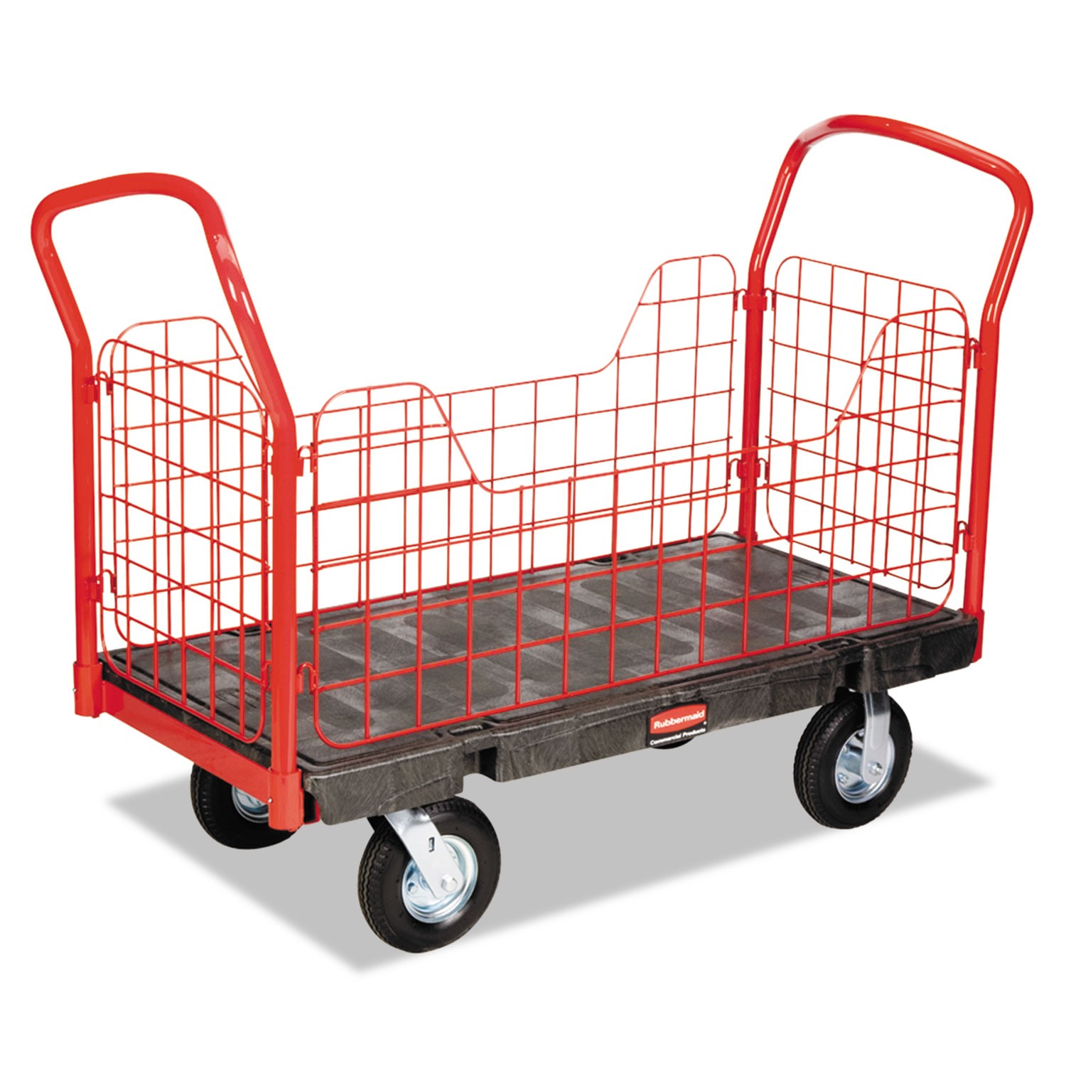 "Side-Panel Platform Truck, 2,000 lb Capacity, 24.25 x 56 x 41.25, Black"