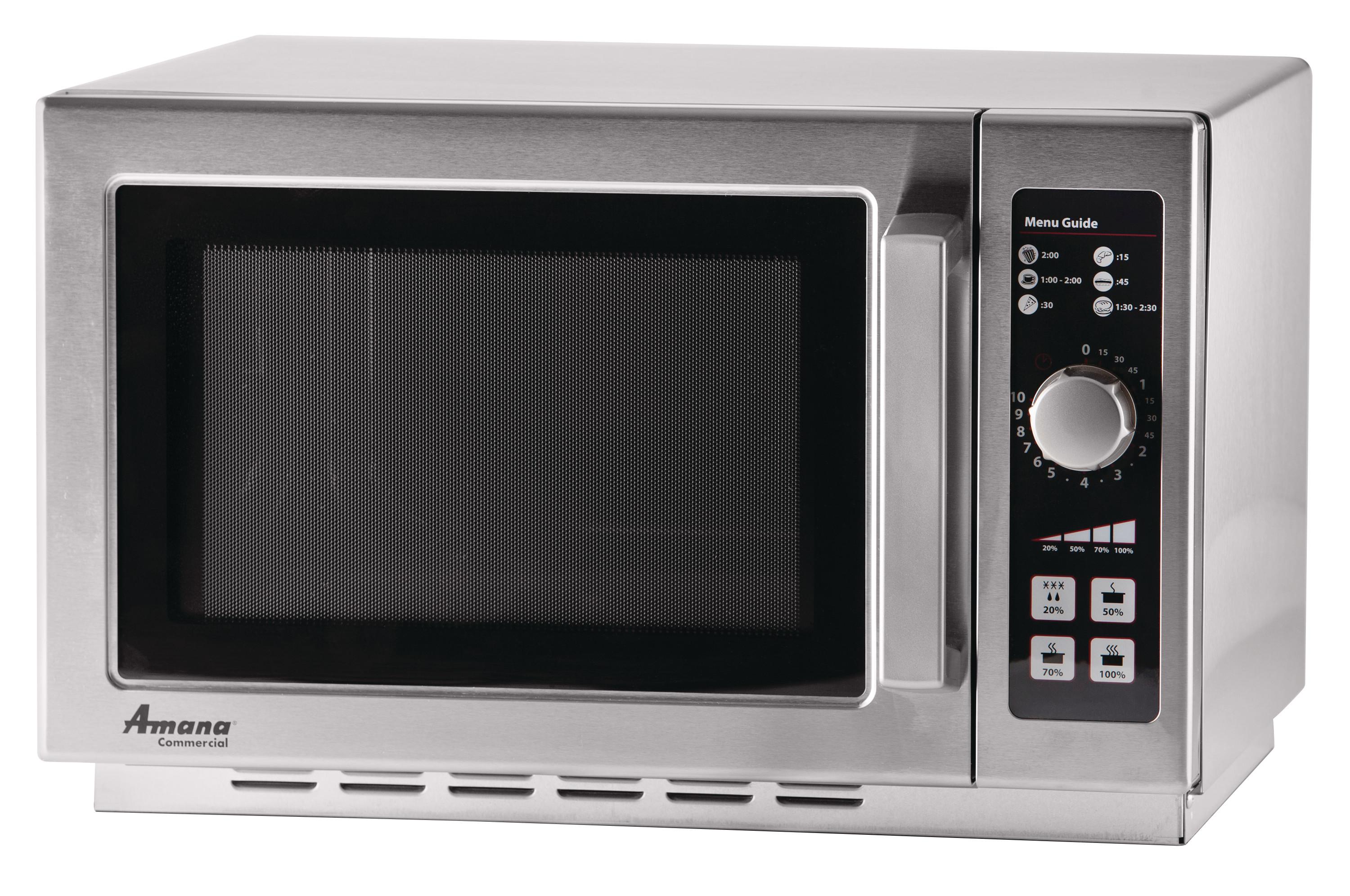Amana Commercial RCS10DSE - Medium Volume Stainless Steel Microwave, Dial Control - 120V - 1000W