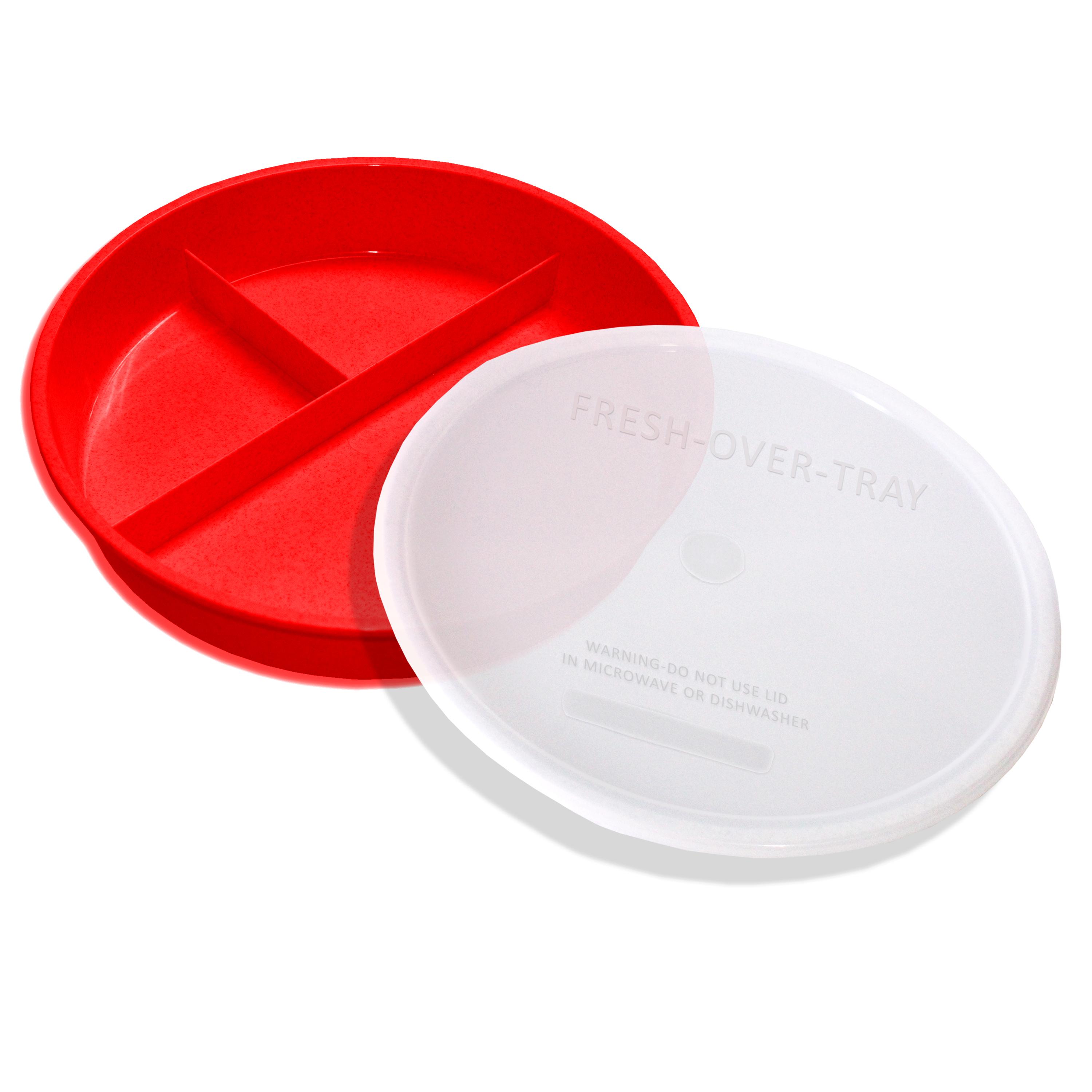 Direct Supply® High-Side Divided Dish, Red