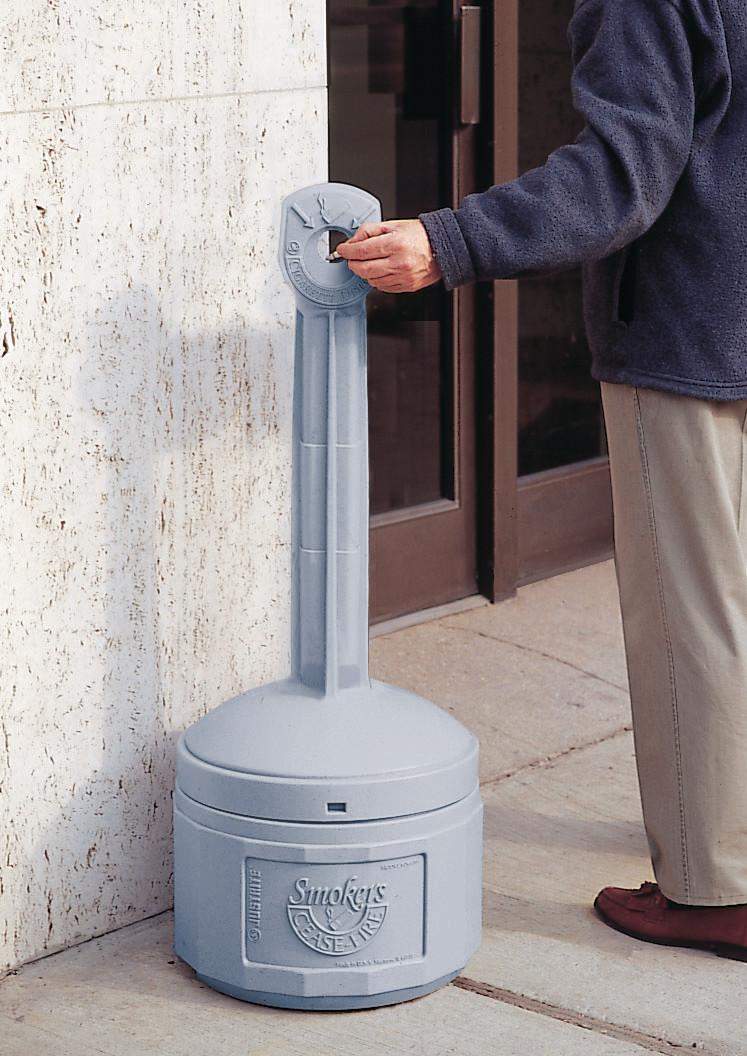Smokers’ Cease-Fire Cigarette Butt Disposal - Receptacle Color: Pewter Gray