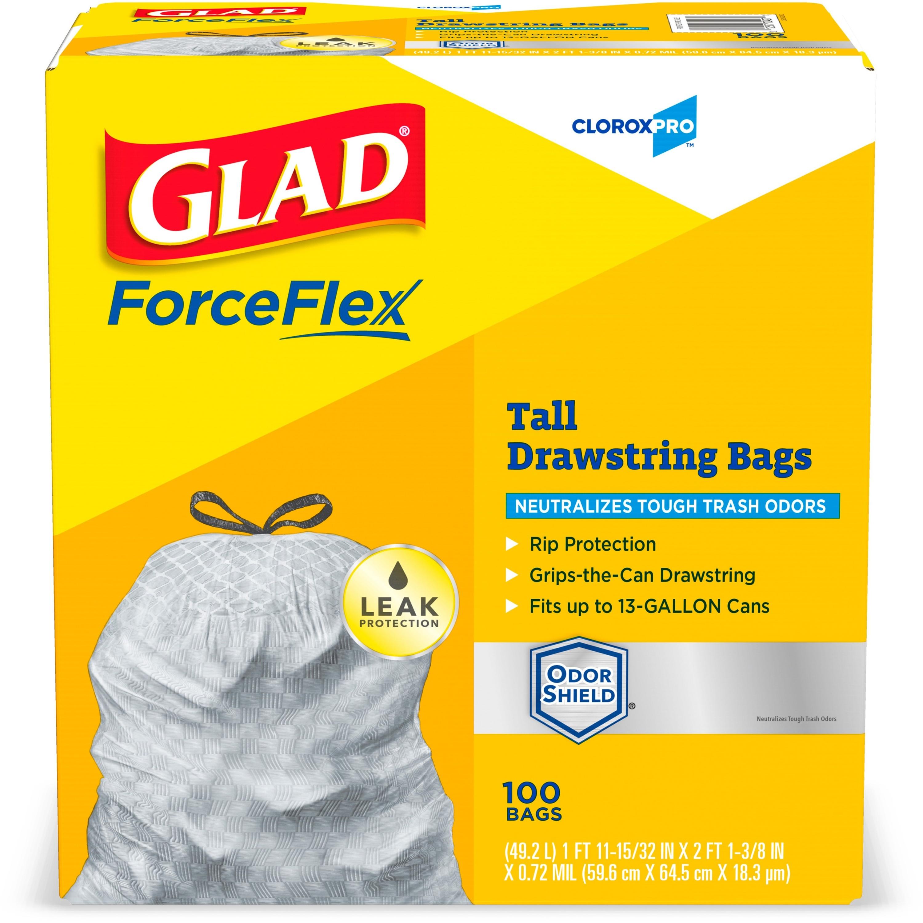CloroxPro™ ForceFlex Tall Kitchen Drawstring Trash Bags, 13Gal (Pack of 100)