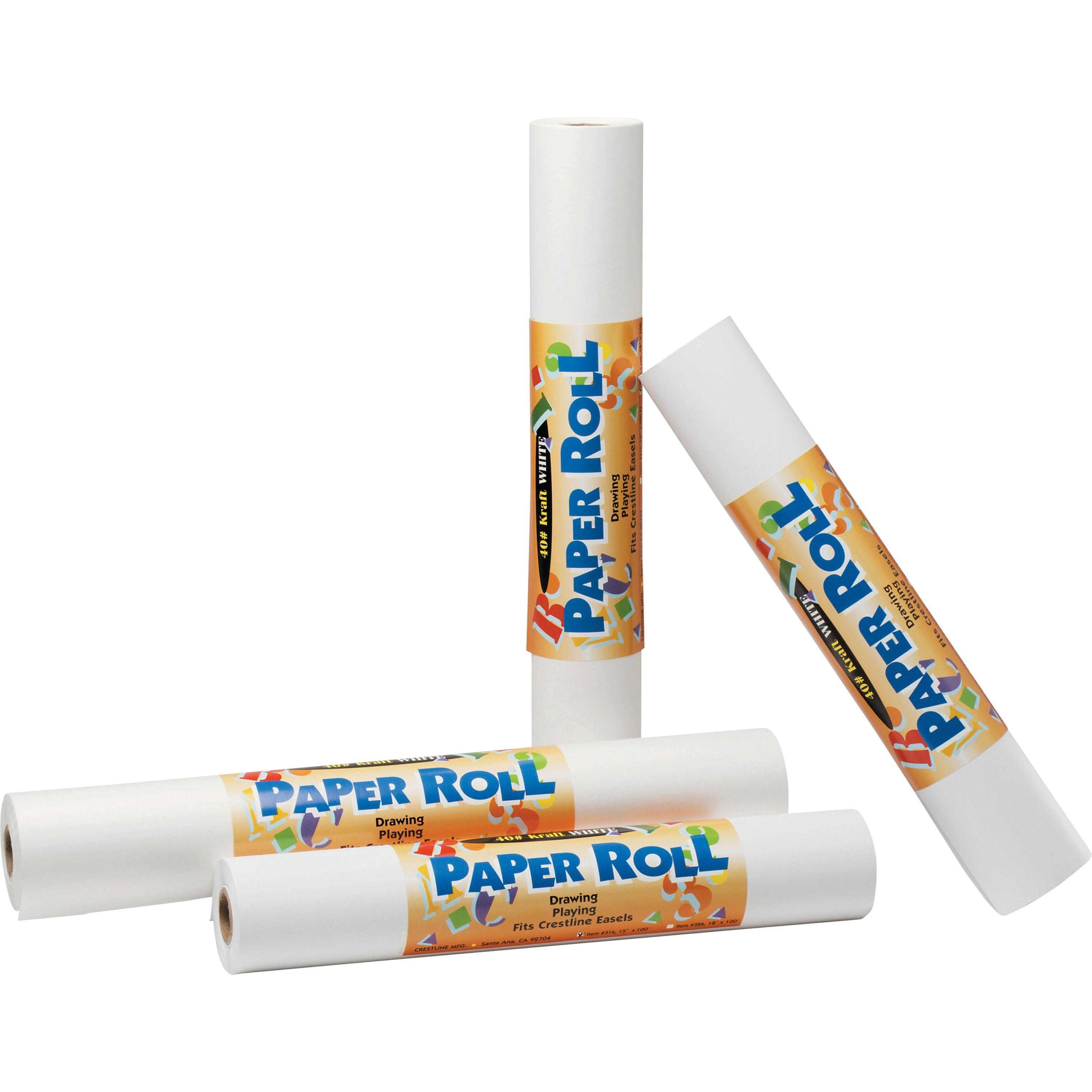Replacement Roll Drawing Paper, 18"Wx100'L, White