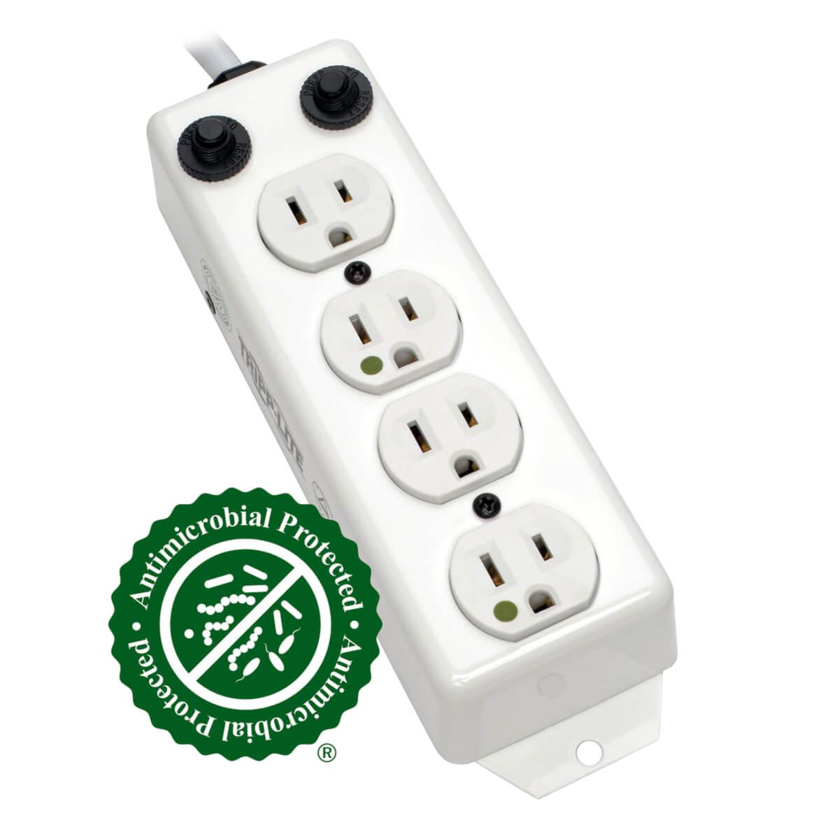 Power Strip Medical Hospital Grade UL1363A 4 Outlet 15A 7ft Cord