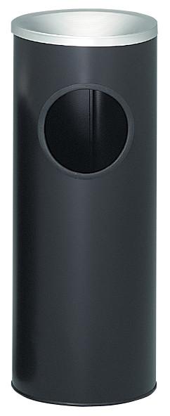 Witt Ash-N-Trash Waste Receptacle, 3 Gallon, Aluminum Ash Pan, with Galvanized Liner, Black