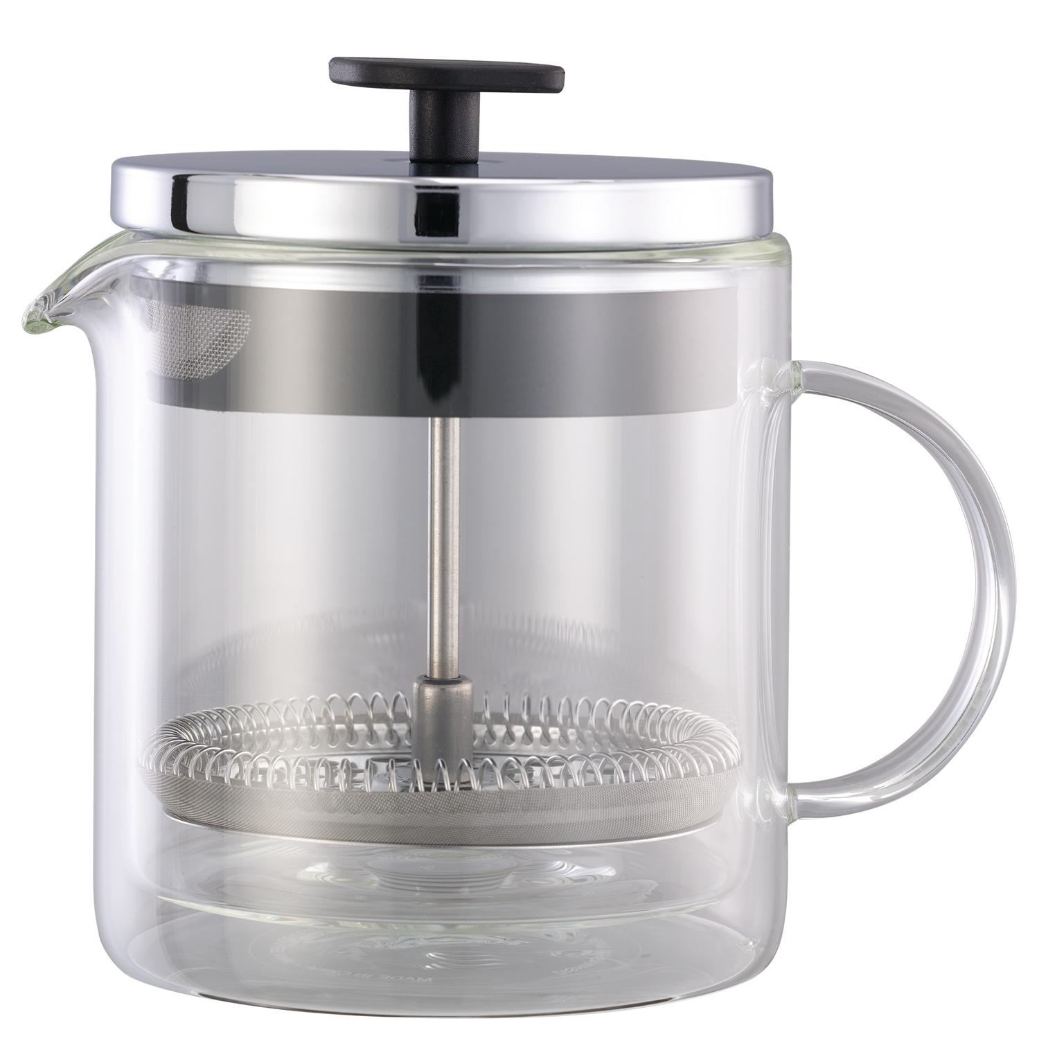 Service Ideas T299SR Glass Press, Glass French Press, Double Wall, 13.5 Ounce, Clear
