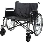 Panacea® Bariatric Wheelchair, 20"D, Single Axle, Wire Spoke Wheels - SeatWidth: 26 in ArmrestStyle: Removable Full