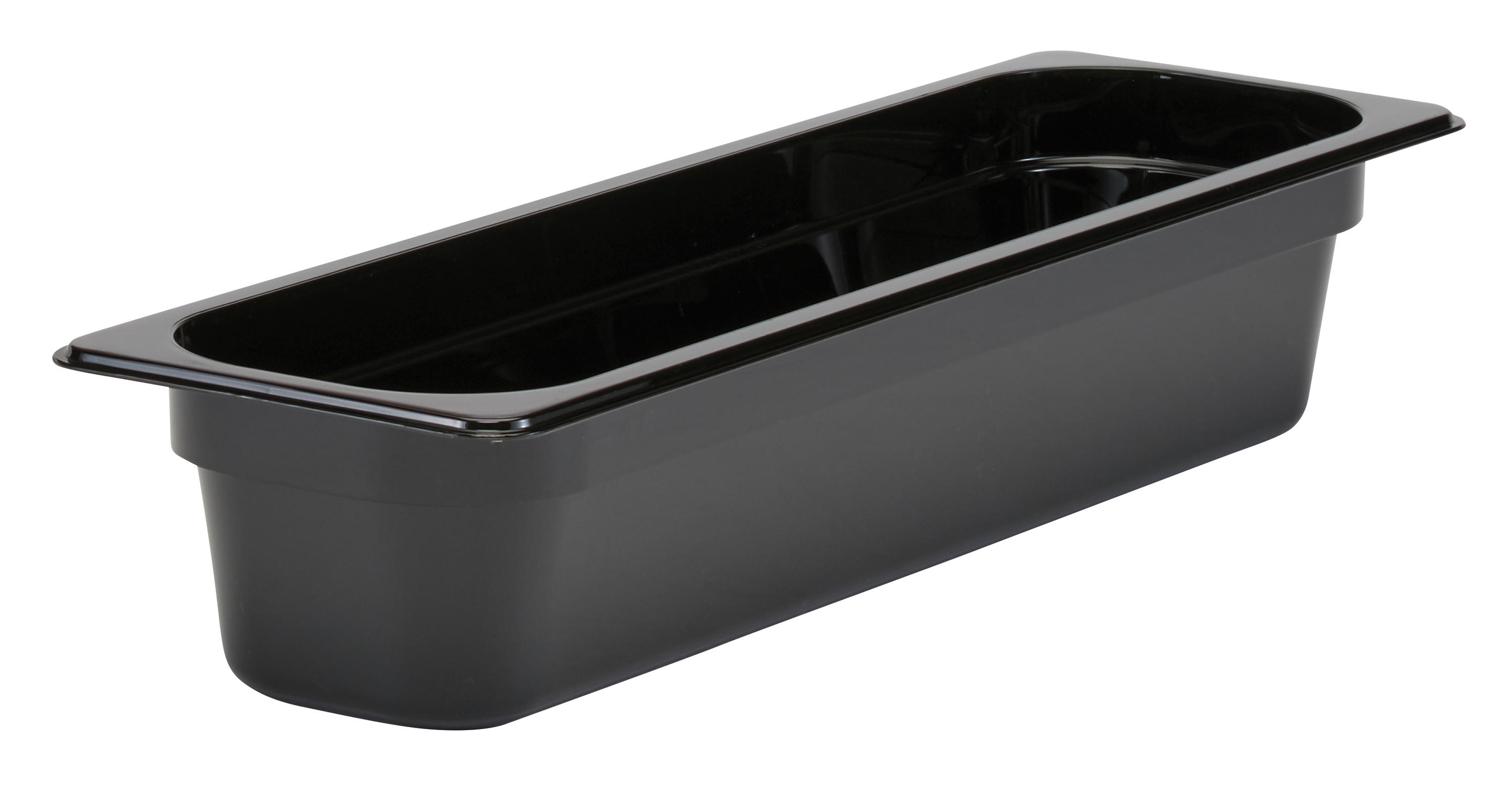 Camwear® Food Pan 1/2 x 4", Long Black, Capacity 5.3 quarts