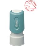 Specialty Stamp,"Sign Here",5/8",Pre-Inked,Re-inkable,Red