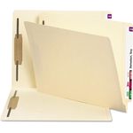 Smead End Tab Fastener Folders w/Reinforced Tab, 2 Fasteners, Letter, Manila, 250/BX