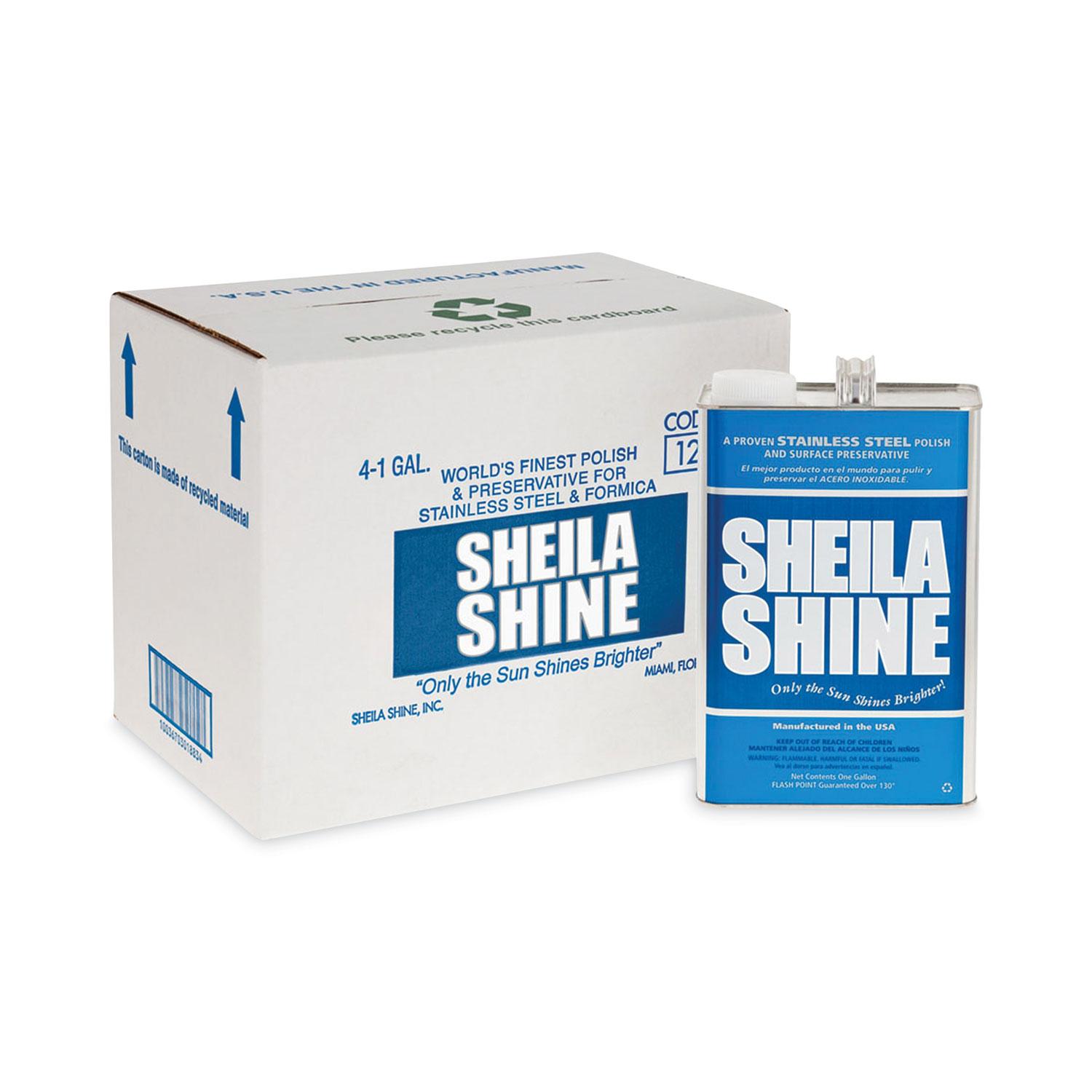 Sheila Shine Stainless Steel Cleaner & Polish, 1gal Can, 4/Carton