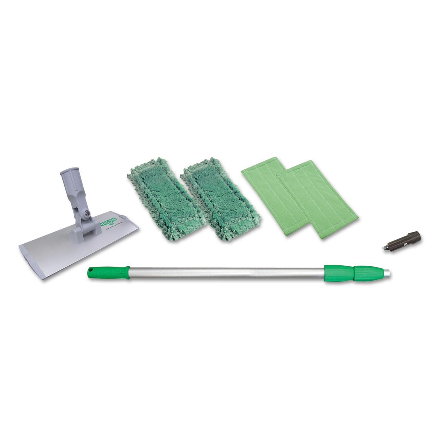 Unger® Indoor Window Cleaning Kit, Aluminum, 72" Extension Pole, 8" Pad Holder