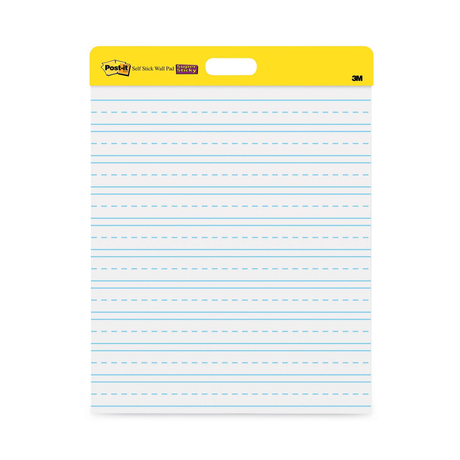 Post-it® Easel Pads Super Sticky Self Stick Wall Easel Primary Ruled Pad, 20w x 23h, White, 20 Sheets, 2/Pack