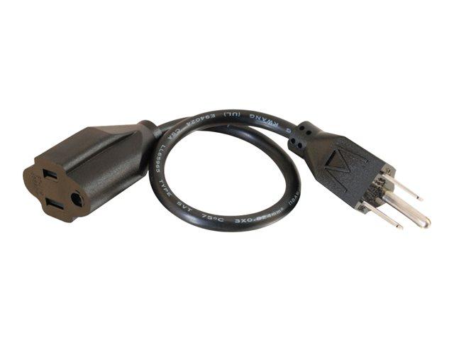 C2G 25ft 18 AWG Outlet Saver Power Extension Cord (NEMA 5-15P to NEMA 5-15R) - power extension cable - 25 ft