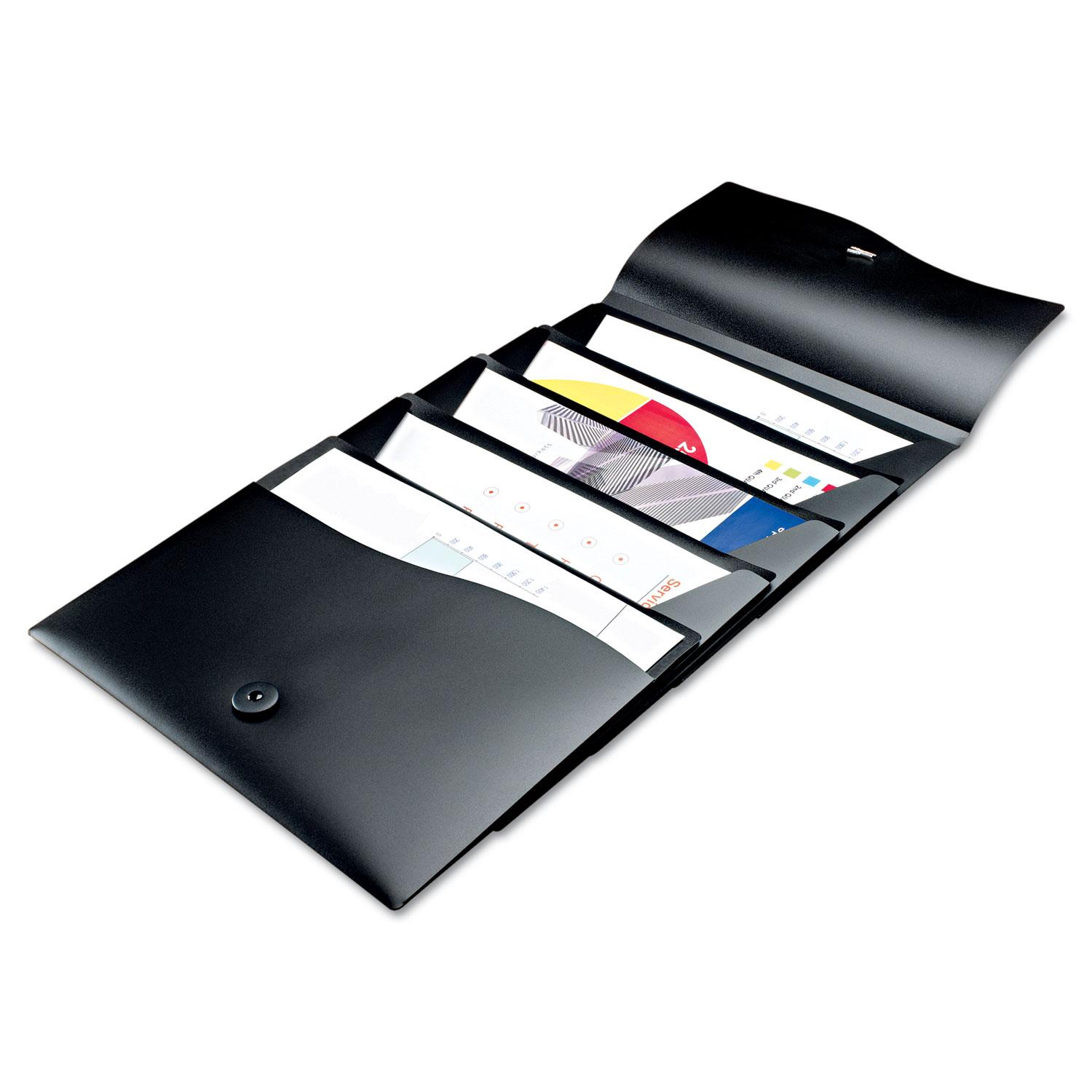 Avery® Slide & View Expanding File, 5 Pockets, Polypropylene, Letter, Black