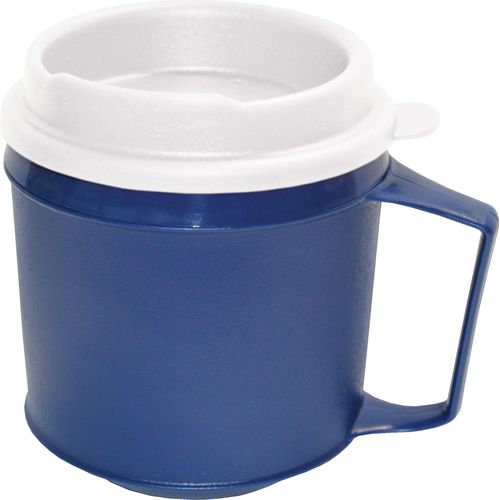 Direct Supply Mug, 8oz, Tumbler Lid, Blue/White (H9920)