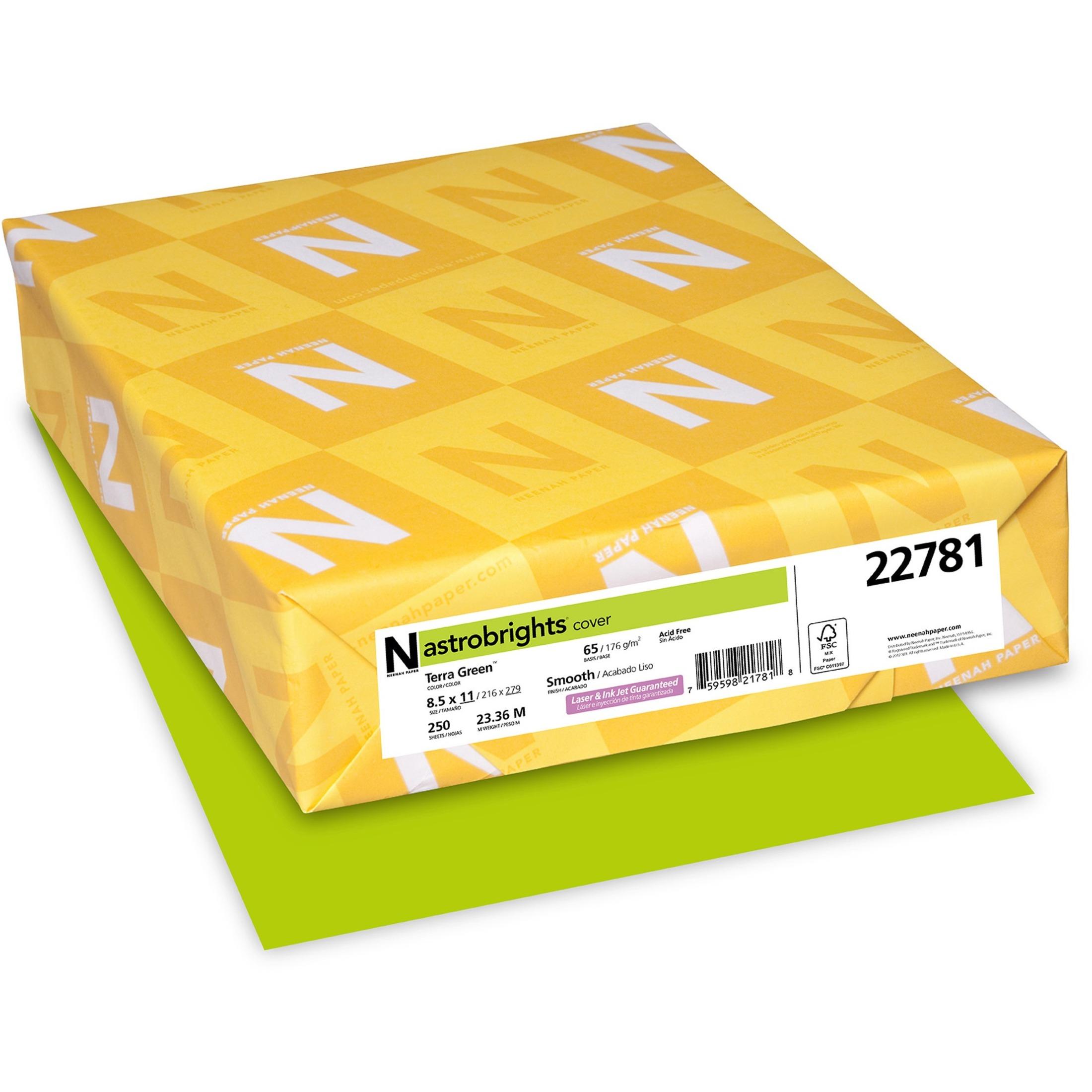 Cardstock, 65 lb, 8-1/2"x11", 250/PK, Terra Green