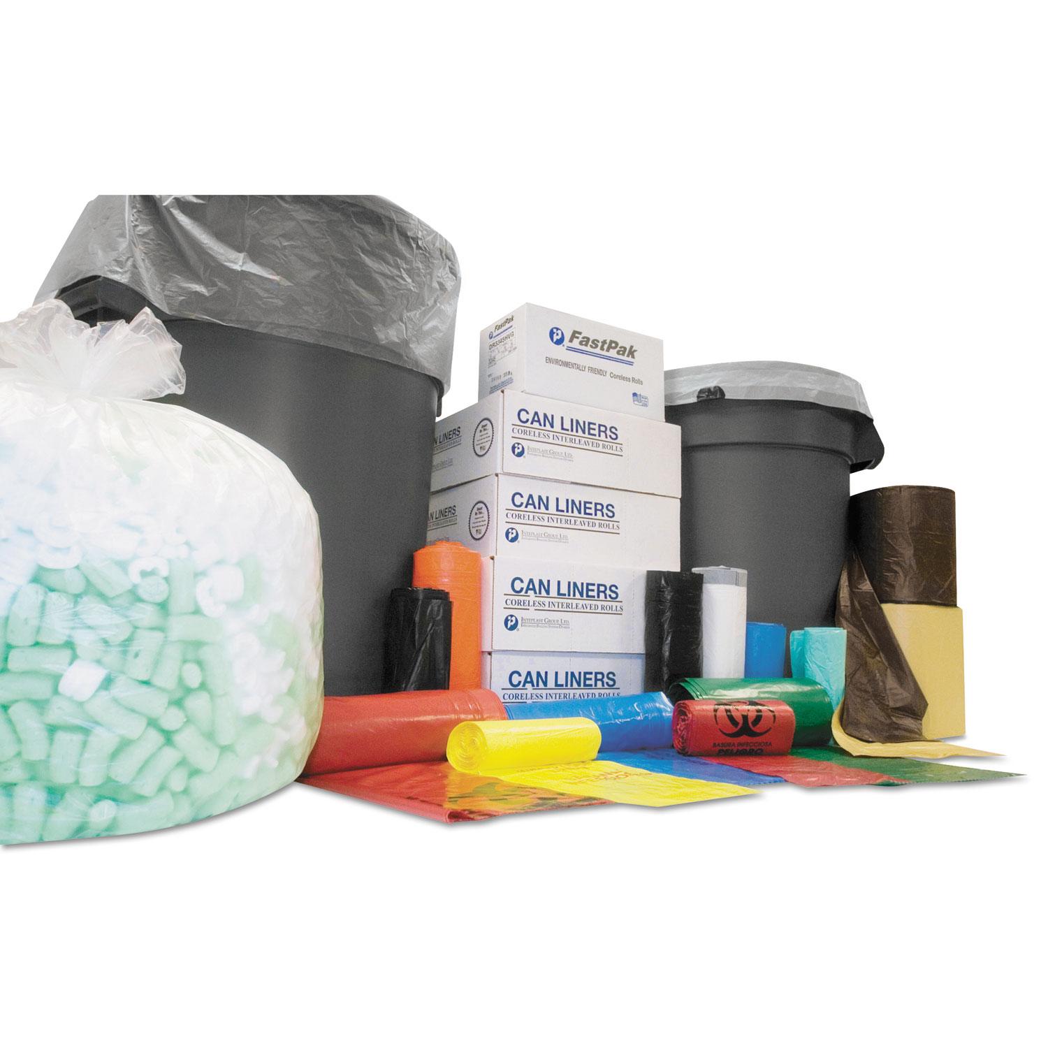 Inteplast Group Linear Low-Density Can Liner, 24" x 24", 7-10 Gal, Light, .35 mil, 1000/Carton - Can Liner Color: Black
