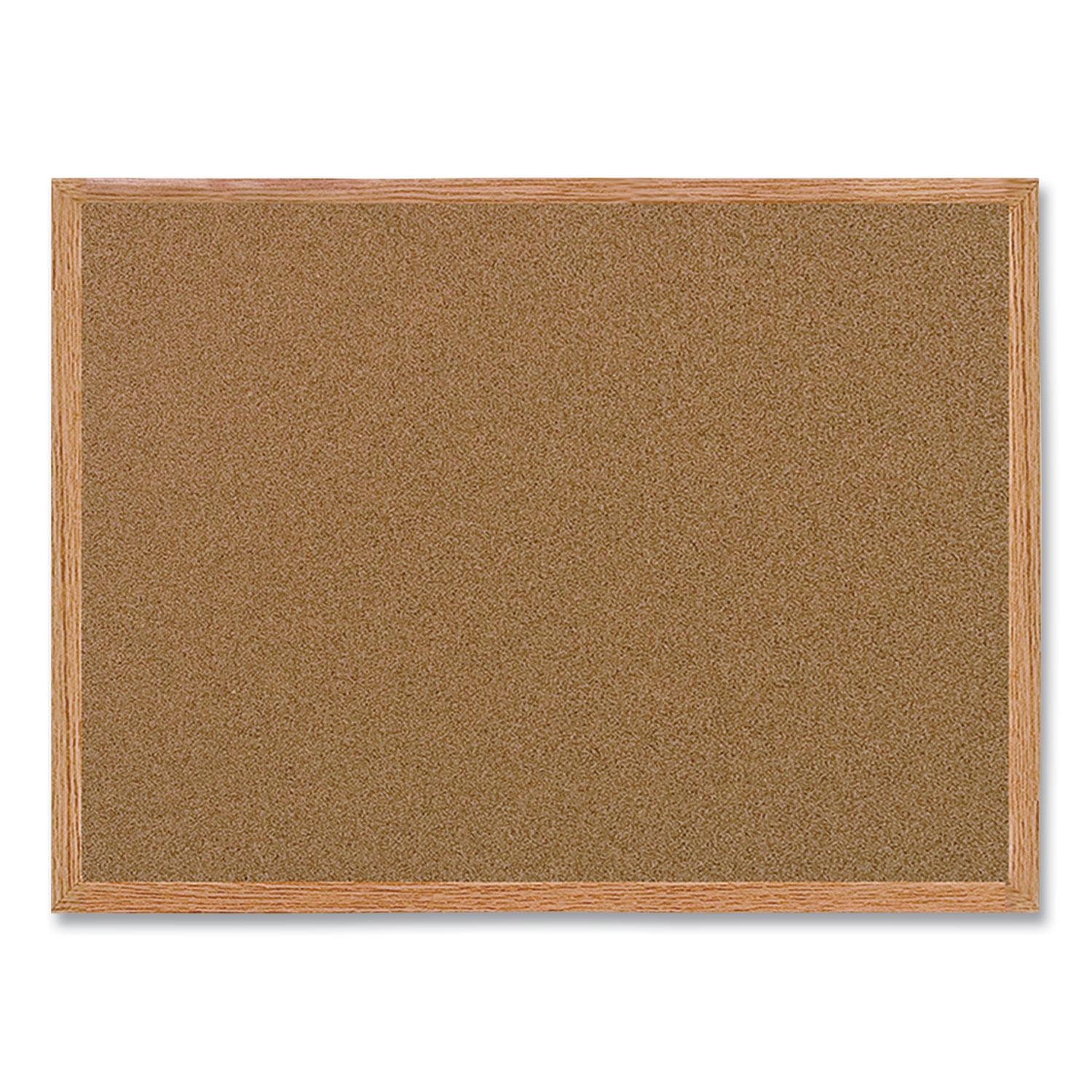 MasterVision® Value Cork Bulletin Board with Oak Frame, 24 x 36, Natural