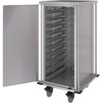 DINEX Quiet Compact Tray Delivery Cart,  20 capacity, Single Door, Two Trays per Slide - 4.75" tray spacing