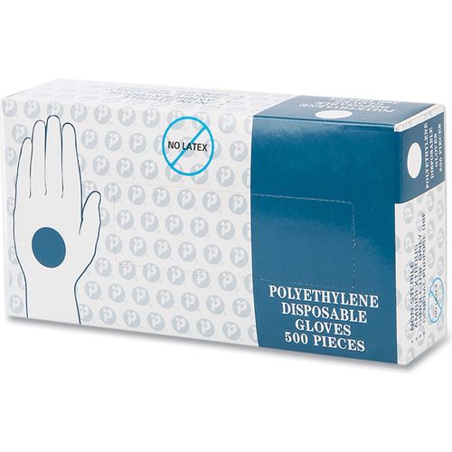 Inteplast Group Embossed Polyethylene Disposable Gloves, Large, Powder ...