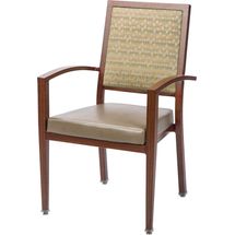 Maxwell Thomas Galveston Faux-Wood Metal Dining Chair
