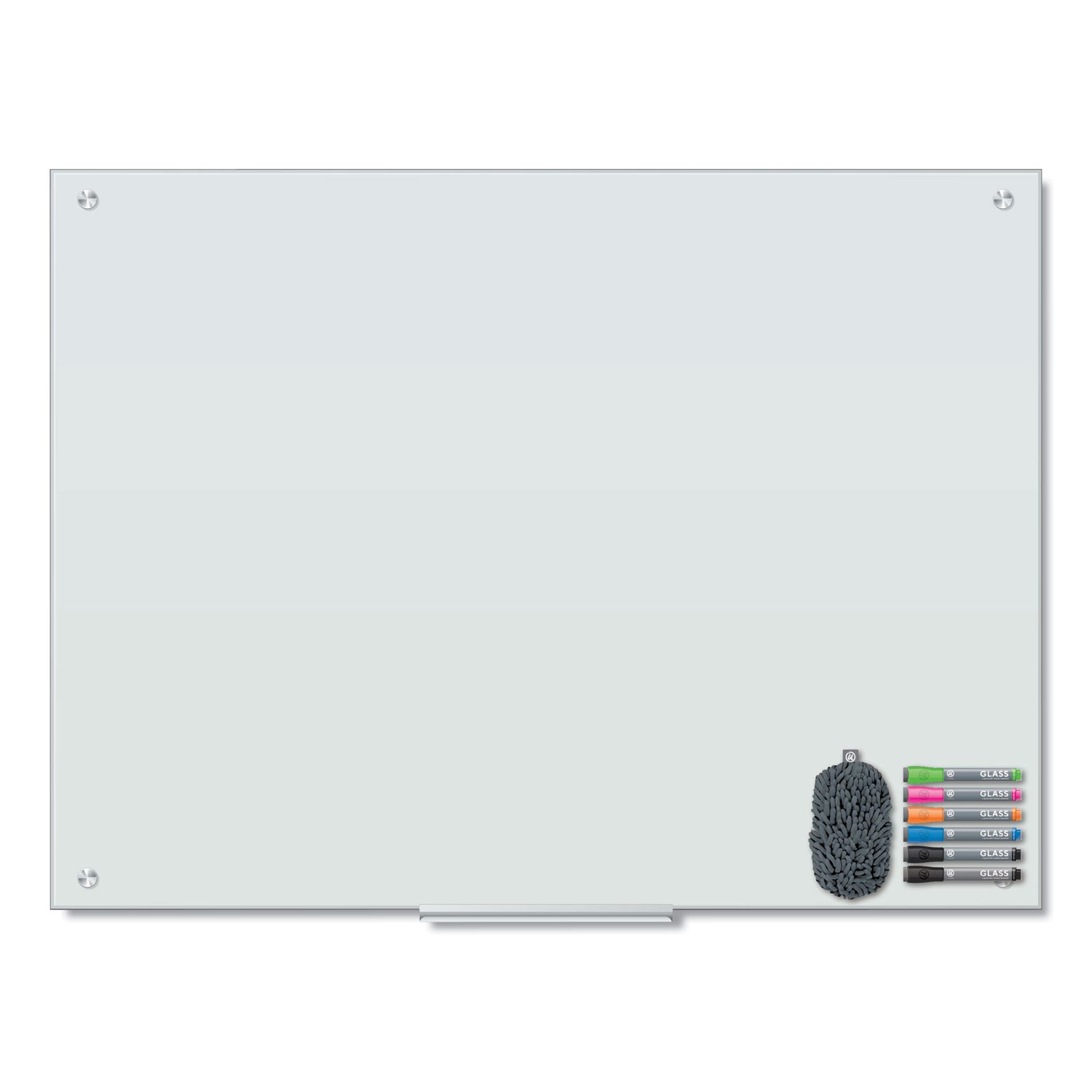 "Magnetic Glass Dry Erase Board Value Pack, 48" x 36" (Actual Size: 47" x 35"), Frosted White Surface"