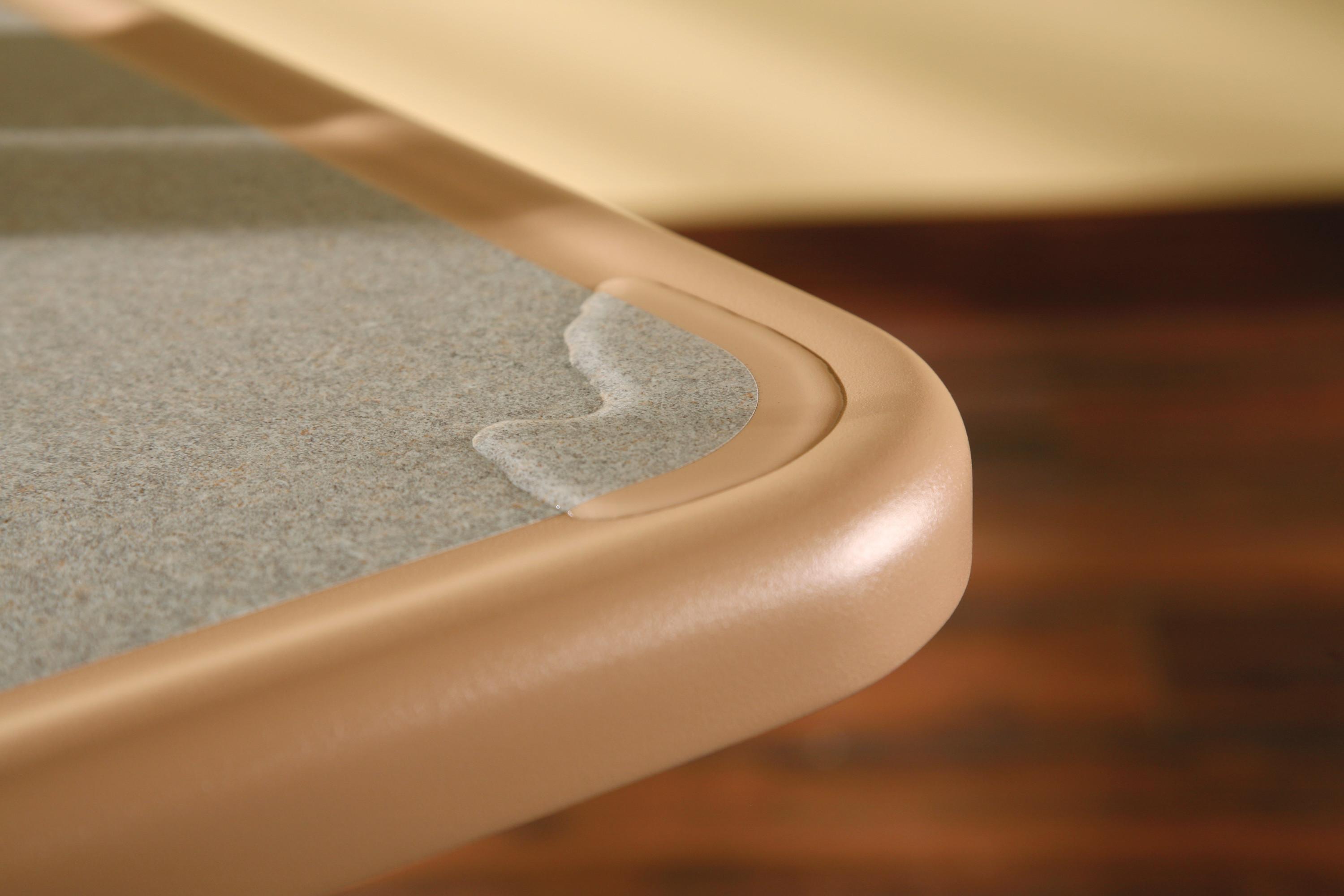 Akin Table Plus® Tabletop, 36" Square, Spill Guard Edge, Tier 1 Tabletop Finish:G1, Tabletop Finish Metropolitan Walnut:MEW, Edge Color Fog:033, Bore - Yes:BORE