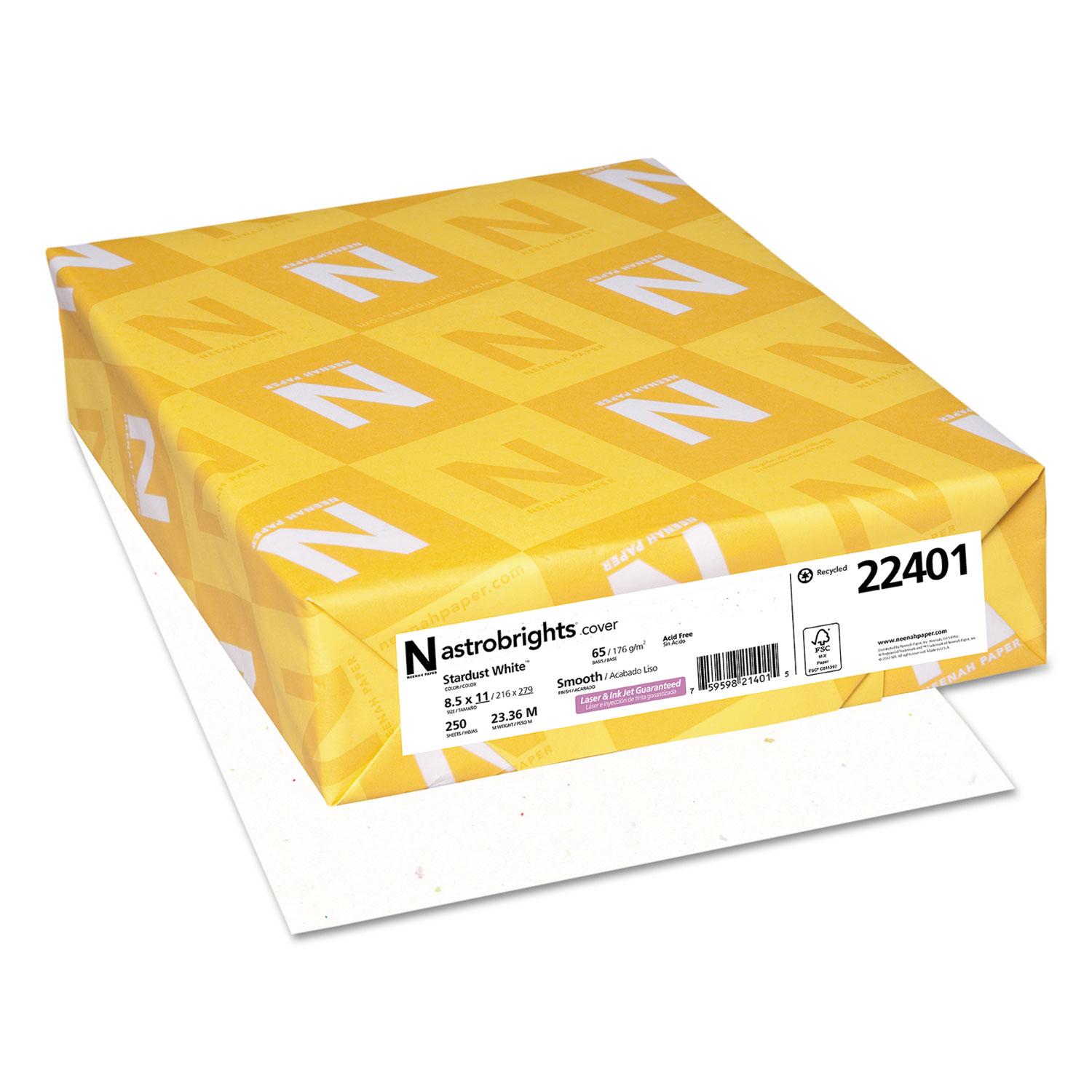 Astrobrights® Color Cardstock, 65lb, 8-1/2 x11, Stardust White, 250 Sheets