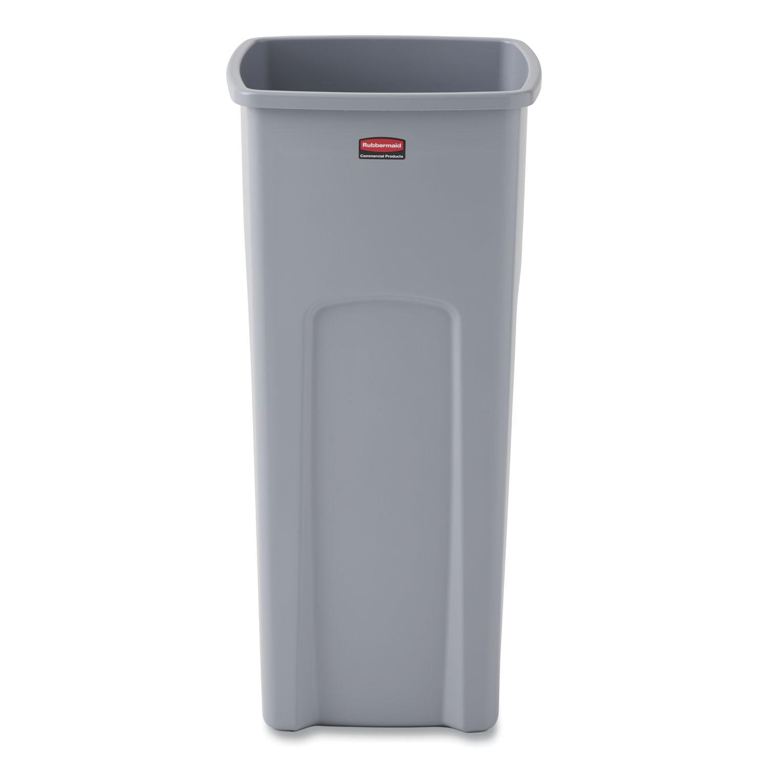 Rubbermaid Untouchable Waste Receptacle, 23 Gallon, Square - Receptacle Color: Gray