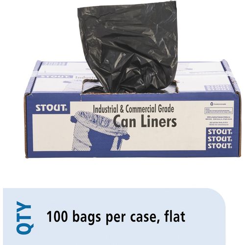 Stout Trash Bags 1.5 mil 55 60 Gallons 38 x 60 Brown Carton Of 100