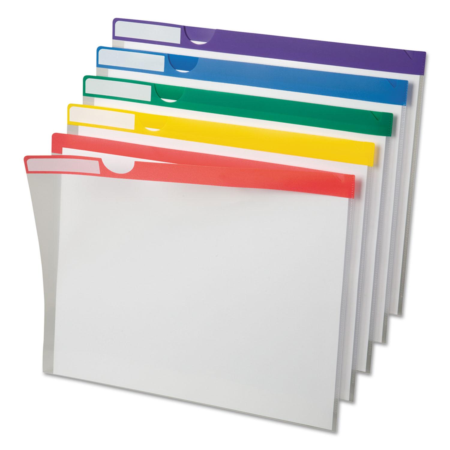 Pendaflex® Clear Poly Index Folders, Letter, Assorted Colors, 10/Pack