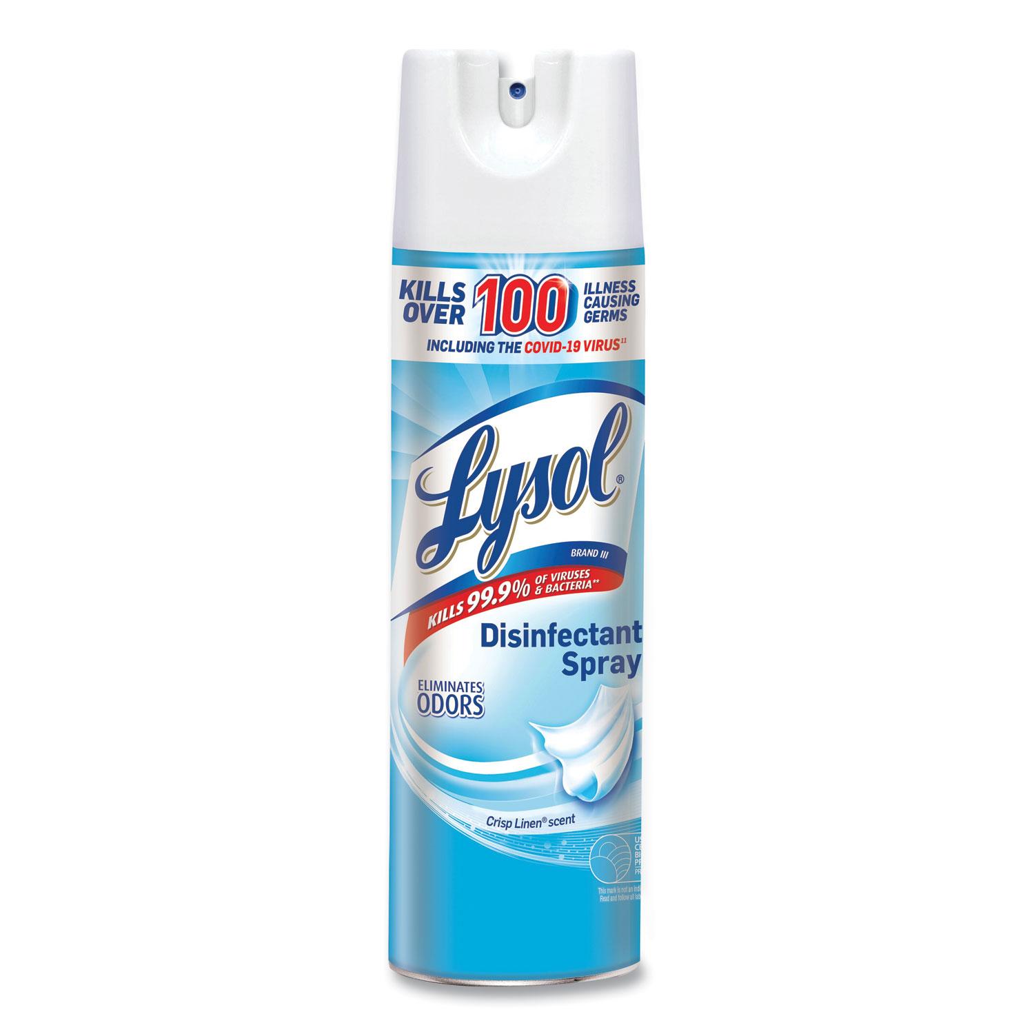 LYSOL® Brand Disinfectant Spray, Crisp Linen Scent, 19oz Aerosol