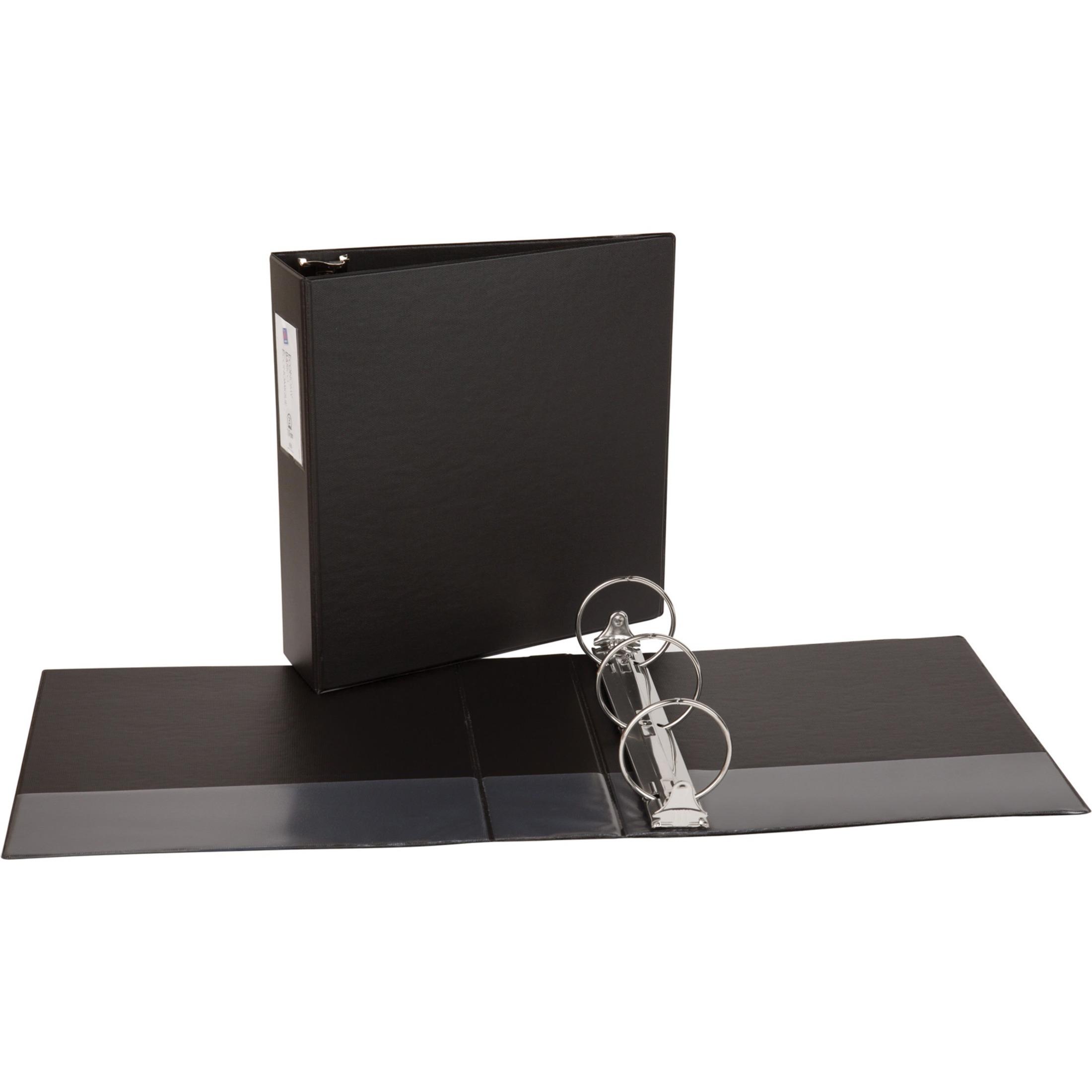 Economy Ring Binder W/Labelholder, 3" Capacity, Black
