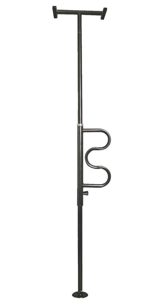 Security Pole and Curve Grab Bar, White